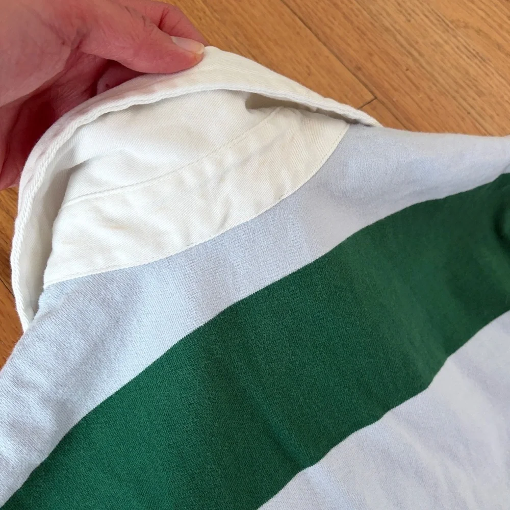 J. Crew Green and Light Blue Rugby Dress